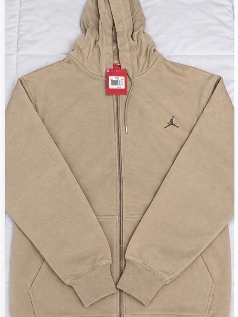 Jordan Men’s Zip-Up Hoodie in Sandstone with Brown Jumpman
